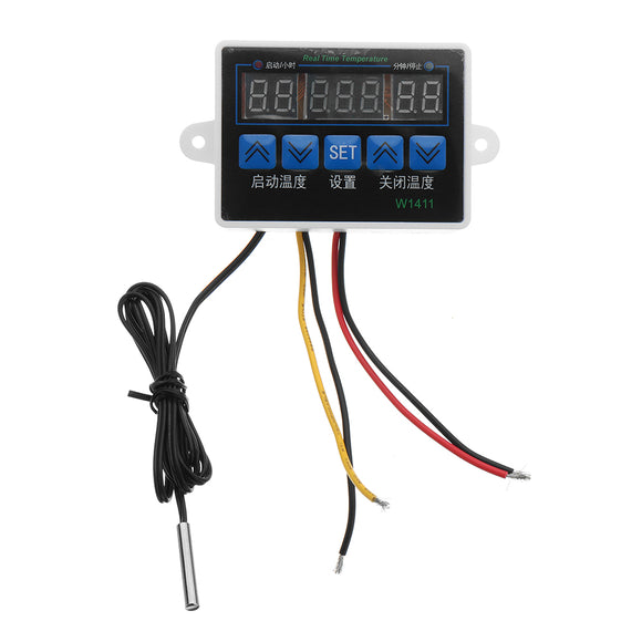 W1411 12V 24V 220V 10A LED Digital Temperature Controller Thermostat Control Switch Sensor