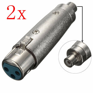 2Pcs 3Pin Connector XLR Female Jack Plug Audio Adapter For Microphone
