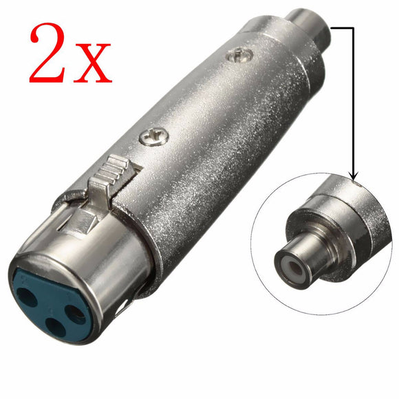 2Pcs 3Pin Connector XLR Female Jack Plug Audio Adapter For Microphone