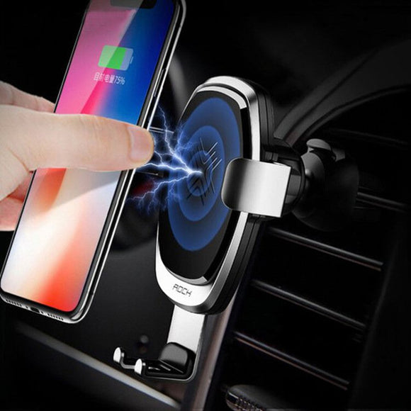 Wireless Fast Car Charger Metal Gravity Auto Lock Phone Holder Stand for Samsung iPhone X 8
