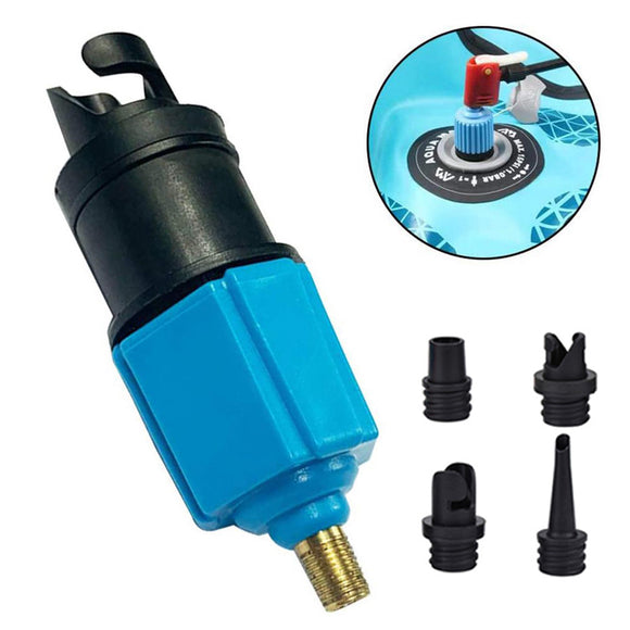 1 Set Inflatable Pump Adaptor SUP Air Valve Adapter For Surf Paddle Board Dinghy Canoe Inflatable Boat Tire Converter 4 Nozzle