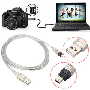 1.5M/5FT USB 2.0 Male to 4 Pin IEEE 1394 Cable FireWire Lead Adapter Converter