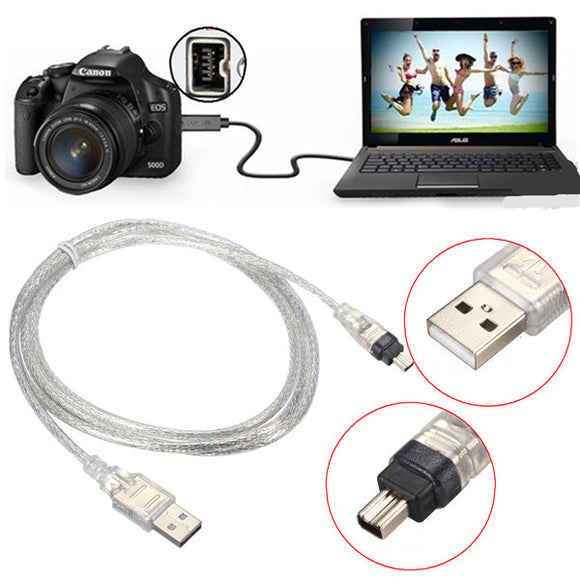 1.5M/5FT USB 2.0 Male to 4 Pin IEEE 1394 Cable FireWire Lead Adapter Converter