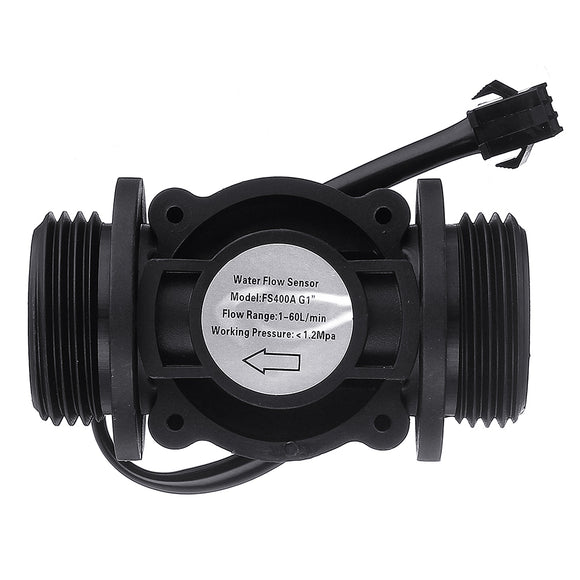 Water Flow Sensor Fuel Flow Meter Water Meter Sensor Flowmeter Water Sensor Counter Indicator FS400A G1 DN25 1-60l/min 1.2MPA