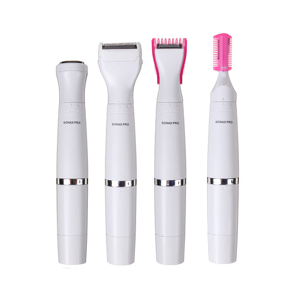 4 IN 1 Electric Epilator Lady Beard Shaver Trimmer Kit Hair Grooming Waterproof