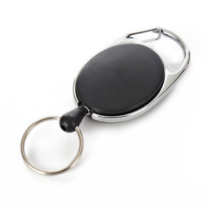 IPRee Outdoor EDC Metal Keychain Ring Multifunction Retractable Anti-Lost Key Ring Buckle Pull Clip