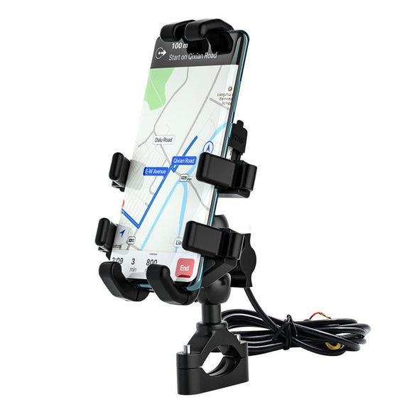 Motorcycle Bracket 5V2A With USB Charging Port Bracket Off-road Riding Mobile Phone Navigation Bracket