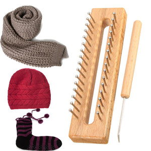 Wooden Scarf Hat Socks Wool Yarn Knitting Loom DIY Craft Wooden Weaving Tools Kit