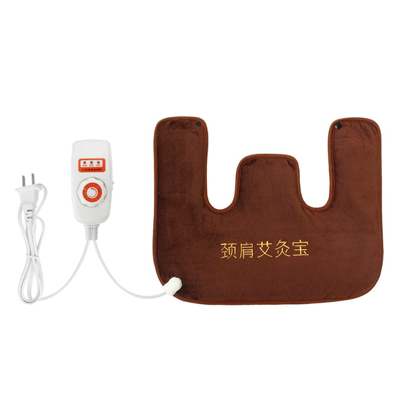 220V Electric Neck Shoulder Massager Heating Pad Moxibustion Shawls Heating Pad Vibrating Therapy