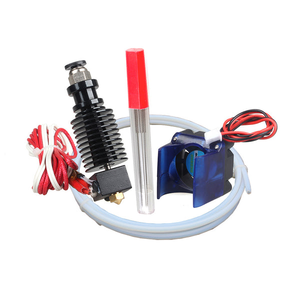12V 40W V6 J-head Hotend Extruder Nozzle Kit with Cooling Fan/Teflon Tube/Drill Bits