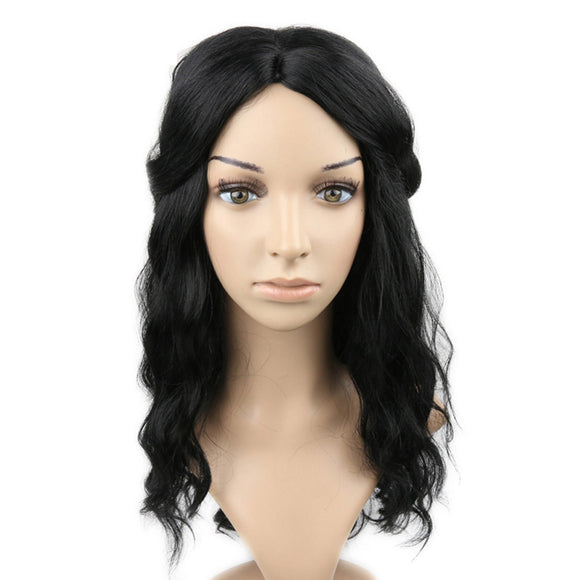 Synthetic Wig Wavy Hair Wigs Black Medium-Long Artificial Hair Fashion Rose Net 50cm