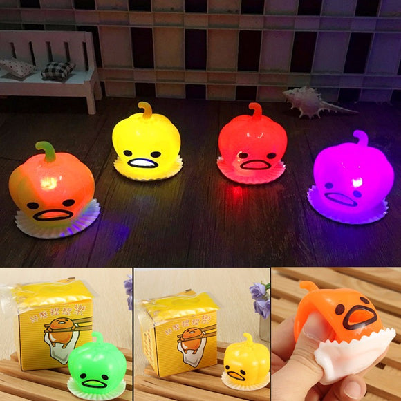 Halloween Squishy Squeeze Pumpkin Bright-up Vomitive Slime Shiny Toy Stress Reliever Fun Gift Desk Decor