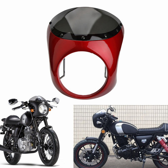 7inch Motorcycle Retro Cafe Racer Handlebar Fairing Windshield & Mounting For Harley
