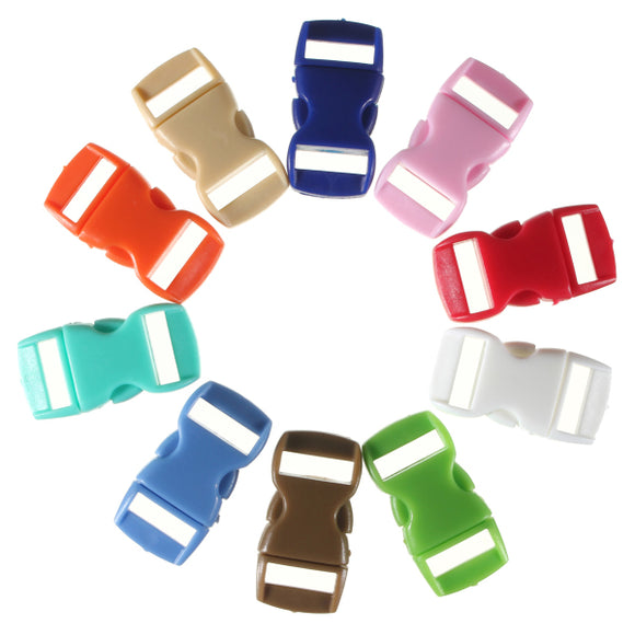 10pcs 0.39in (10mm) Colorful Contoured Side Release Buckles Hook For Paracord Bracelet