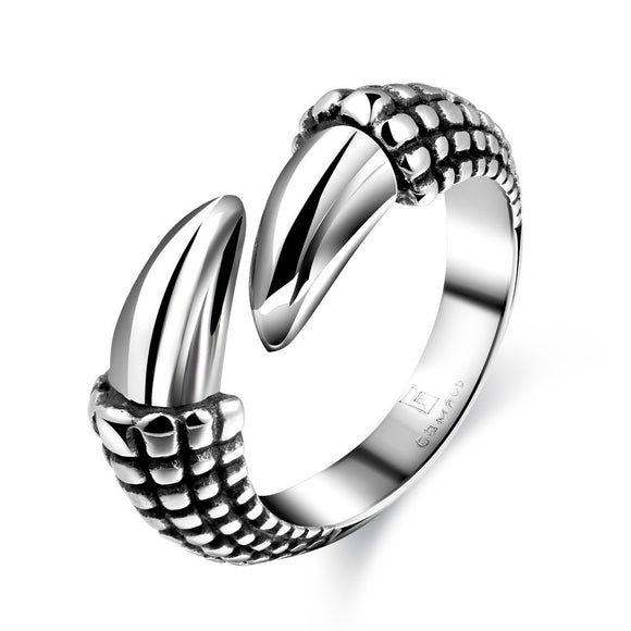 Cool Punk Halloween Ring Titanium Steel Dragon Claws Ring Gothic Men Jewelry