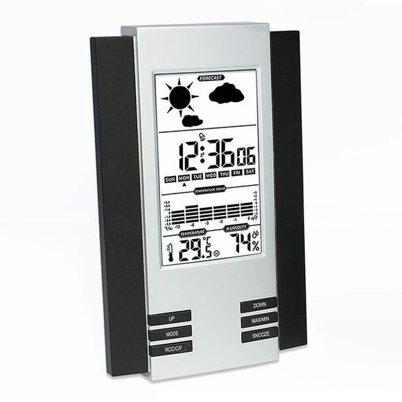 LCD Digital Indoor Hygrometer Thermometer Temperature Celsius Fahrenheit Desktop Clock