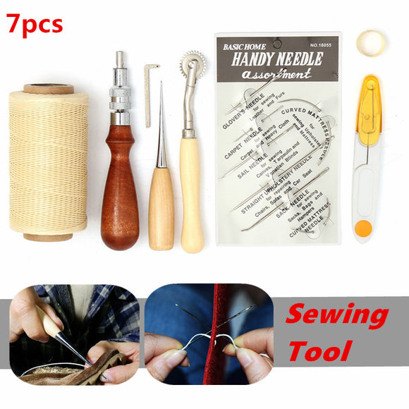 7pcs Leather Craft Hand Stitching Sewing Tool DIY Kit