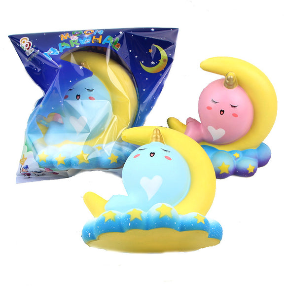 Sanqi Elan 16CM Animal Squishy Unicorn Moon NarWhale Slow Rebound With Packaging Gift Collection