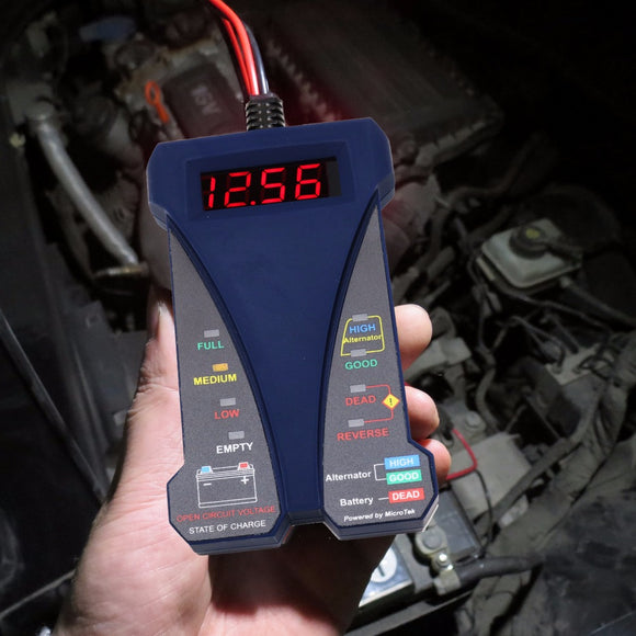 MP0514B 12V Digital Battery Tester Voltmeter Alternator Analyzer with LCD and LED Display