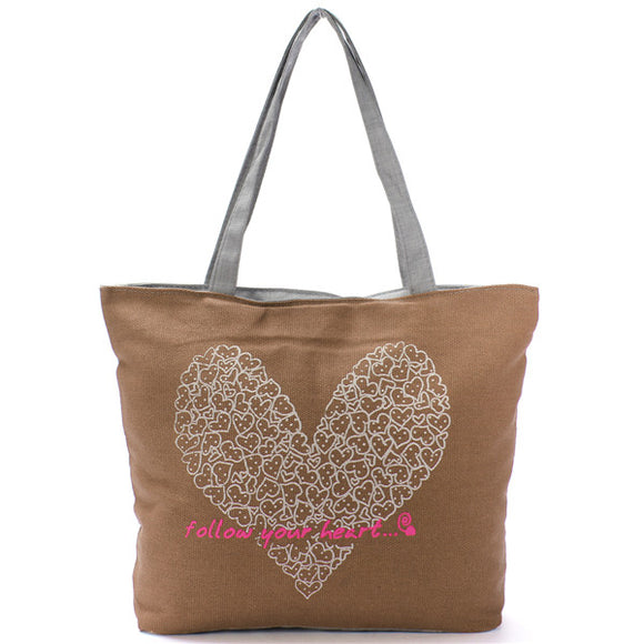 Women Canvas Printing  Handbag Casual Shopping Bag
