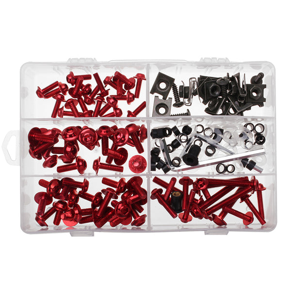 134pcs Motorcycle Sportbike Fairing Body Bolts Kit Fastener Clips Screws Nuts