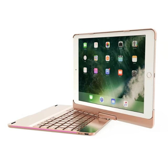 360 Rotating bluetooth 7 Colors Backlit Aluminum Keyboard For iPad 9.7 Inch 2018 / iPad 9.7 Inch 2017 / iPad Air / Air 2 / Pro 9.7 Inch