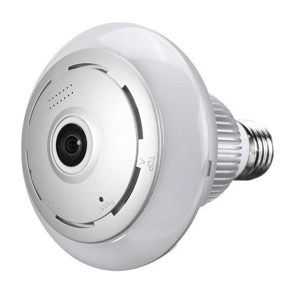360 WiFi Wireless Panoramic 960P Fisheye Light Bulb IP Camera Lamp APP Control