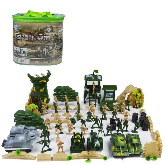 100pcs/Set Plastic Military Model Soldiers Figures Scene Toy Kid Children Gift