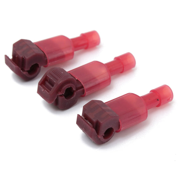 Excellway TC01 50pcs Red Quick Splice Wire Terminal And Male Spade Connector Set