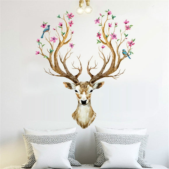 Xmas Reindeer Removable Mural Home Wall Stickers Decals Nursery Kids Room Decor