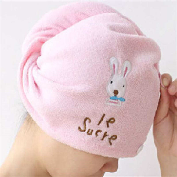Cute Soft Hair Towel Dry Hair Hat Microfiber Solid Quickly Women Girls Ladies Cap