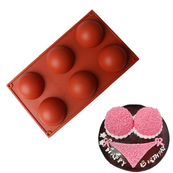 6 Holes Domed Silicone Cake Mold Chocolate Pudding Jelly Soap Ice Mold Fondant Pastry Mould