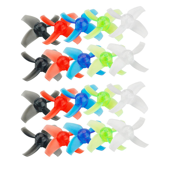 10 Pairs KINGKONG/LDARC 40mm 4-blade Transparent Propeller 1.5mm Hub for Beta75X RC Drone