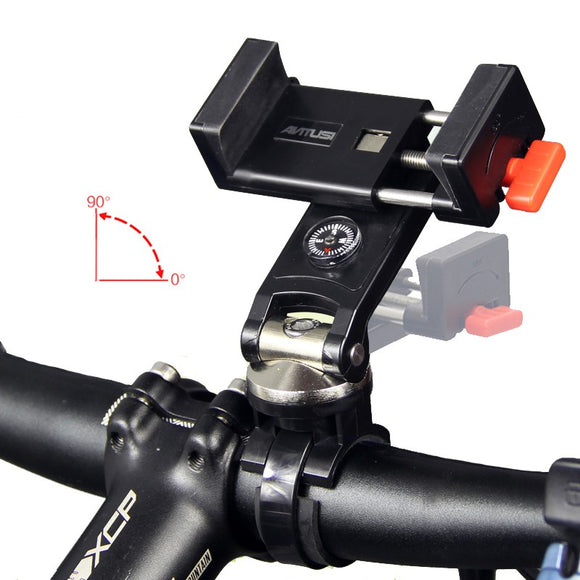 ANTUSI T8 Quick Attach Detach Bike Phone Holder with Compass 90 Rotatable 304 Stainless Steel