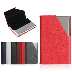 Business ID Credit Card Holder For Women Men Metal Aluminum Card Case PU Leather Porte Carte