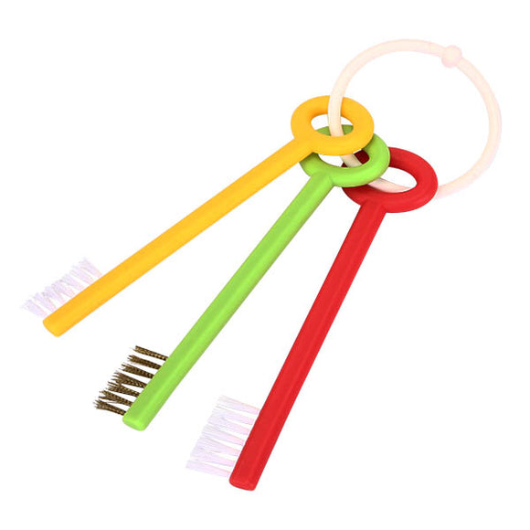 3Pcs Key Shape Bathroom Washbowl Kitchen Sink Gap Brush Wash Basin Cleaning Brush