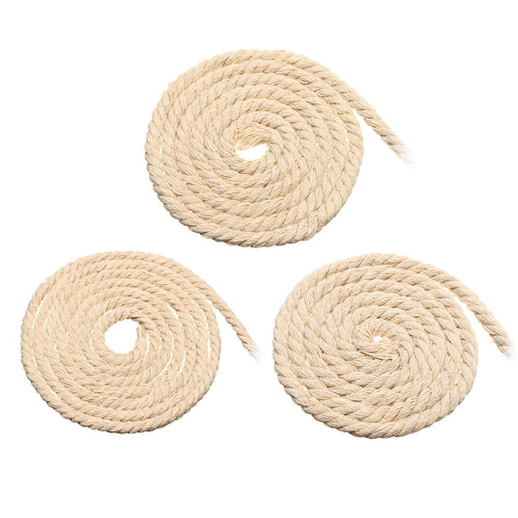 4/5/6mm Macrame Rope Natural Beige Cotton Twisted Cord String DIY Jewelry Bracelet Craft
