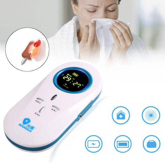 650nm Safe Nasal Cold Laser Therapy Machine LCD Display Rhinitis Treatment Equipment for Hypertension Diabetes Chronic Rhinitis