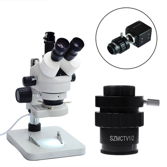 0.5X C-mount Lens 1/2CTV Adapter  For Trinocular Stereo Zoom Microscope Camera Microscopio Accessories