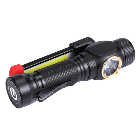 XANES W550 LED+COB 7Modes 360+180 Foldable Head Magnetic Tail USB Rechargeable Flashlight