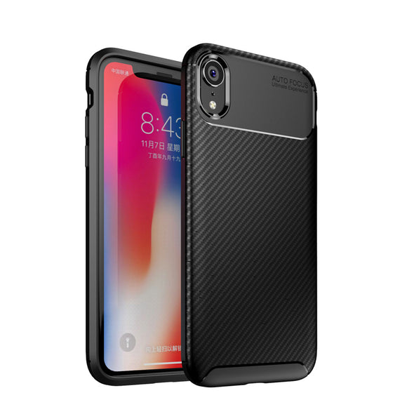 Bakeey Protective Case For iPhone XR Slim Carbon Fiber Fingerprint Resistant Soft TPU Back Cover