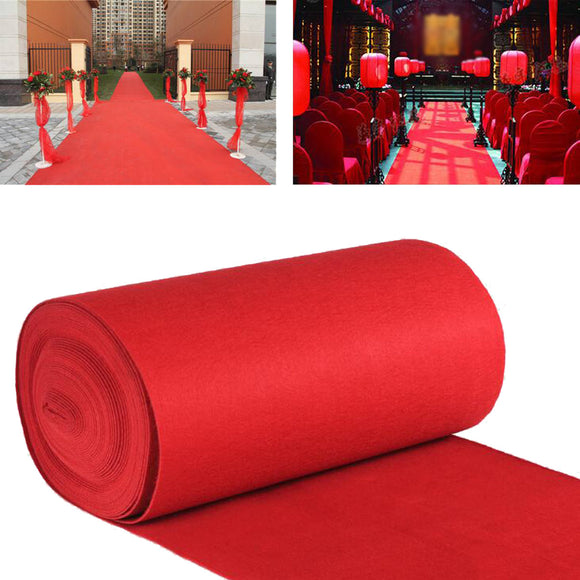 10m/15m VIP Red Carpet Runner Party Decoration Wedding Aisle Floor Disposable Entrance Scene Carpet