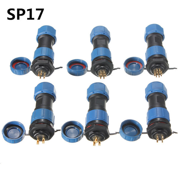 SP17 Circular Plug Socket Connectors IP68 Rated 2 Pin to 9 Pin