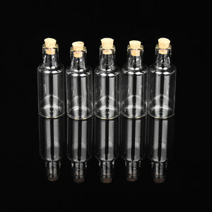 5Pcs Mini Empty Tiny Clear Essential oil Bottle Wishing Message Glass Bottles Jars Container Crafts