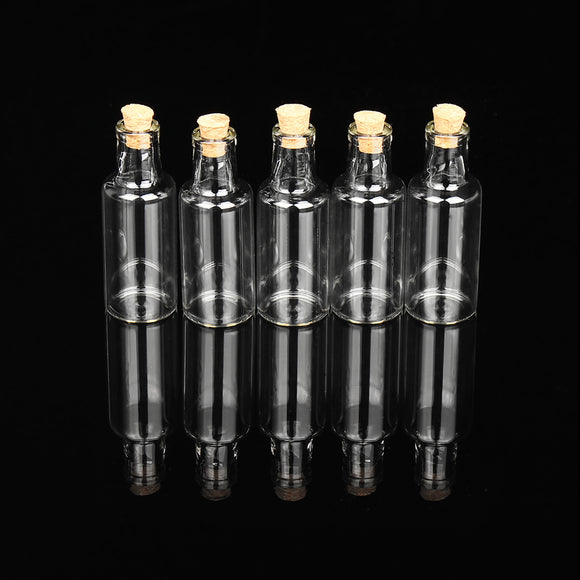 5Pcs Mini Empty Tiny Clear Essential oil Bottle Wishing Message Glass Bottles Jars Container Crafts