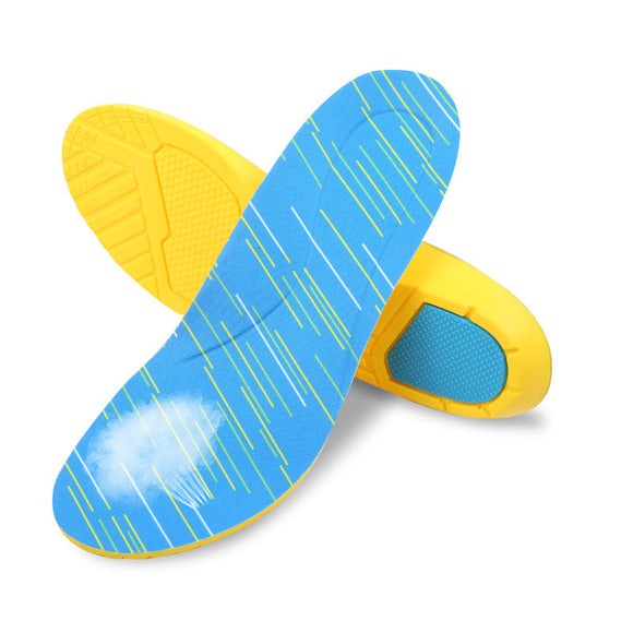 Summer Sweat Absorption Thickening Reduce Vibration Deodorant Breathable PU Soft Sports Insoles