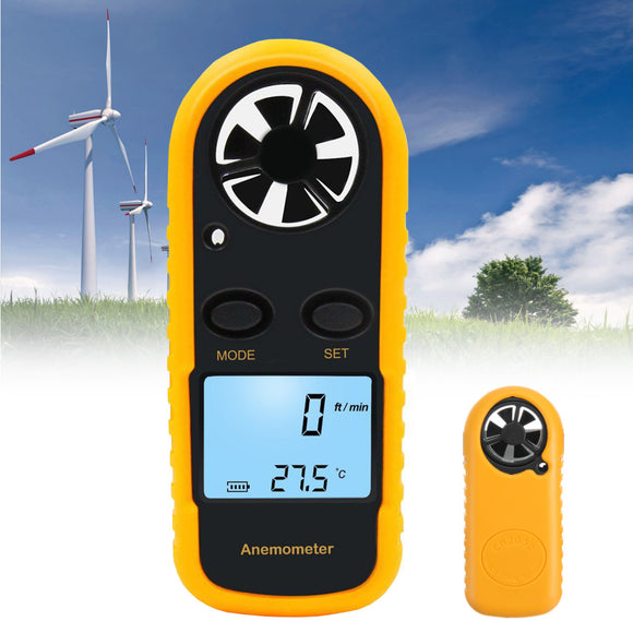 Digital LCD Anemometer Thermometer Air Wind Speed Meter Temperature Tester