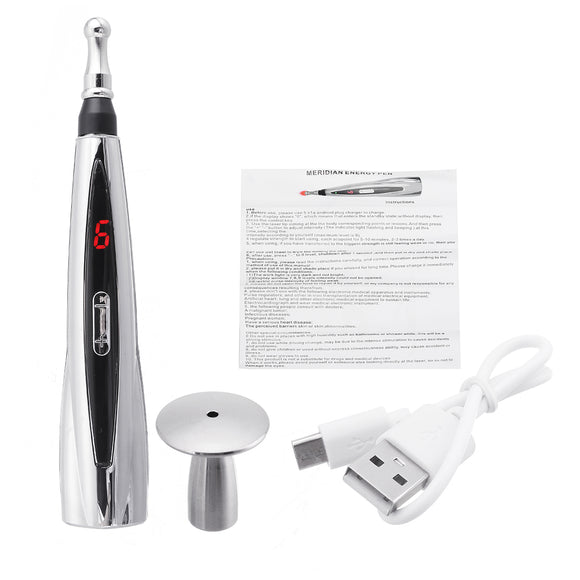 9 Mode USB Rechargeable Acupressure Pen Portable Electric Vibration Therapy Pen Massager Relief Heal Pain