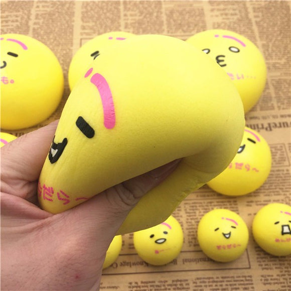 Yellow Bun Squishy Toy 7cm 10cm Slow Rising Kawaii Emoji Charm Phone Bag Strap Gift