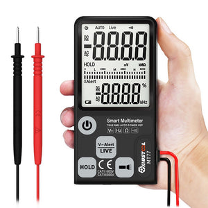 MUSTOOL MT77 Large Screen Smart Digital Multimeter Voltage Tester 3-Line Display Fully Auto-Range True RMS 6000 Counts DMM with Analog Bargraph